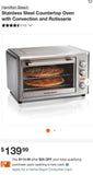 NEW Hamilton Beach Stainless Steel Countertop Oven with Convection and Rotisserie