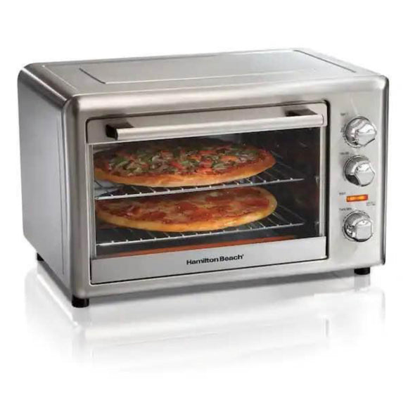 NEW Hamilton Beach Stainless Steel Countertop Oven with Convection and Rotisserie