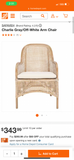 NEW Charlie Gray/Off-White Arm Chair