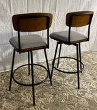 NEW Set of 2 Claire Swivel Counter Height Barstool W/ Grey Seats