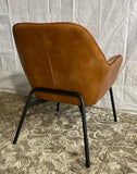 NEW Sand Faux Leather Accent Chair W/ Black Stitch By Office Star