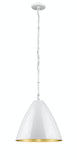 NEW 15 Inch Farmhouse Cone Pendant White and Gold By CFC Lighting.